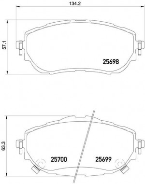 P83150 колодки дисковые передние!\ Toyota Auris/Corolla 1.3-2.0i/D-4D 12> P83150 BREMBO