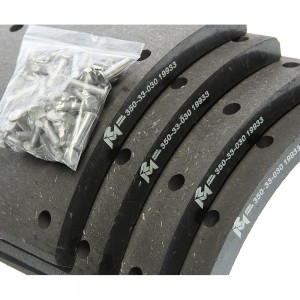 Накладка тормозной колодки SCANIA (413x254) стандарт 64 отв. 6.65x18 / 93280 (4ш 350-33-030 MEGA POWER