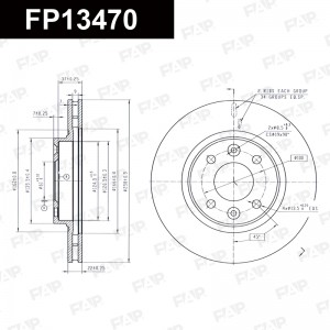 Тормозной диск с покрытием GEOMET FP13470 FP13470 FAP