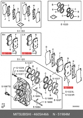 ЗАЖИМ ТОРМОЗОВ 4605A466 4605A466 MITSUBISHI