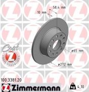 диск тормозной задн.! 272x10/58-5x112\ Audi Q2 1.0-2.0 16>, Skoda Octavia 1.0-2. 100.3381.20 ZIMMERMANN