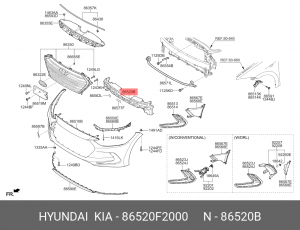 АБСОРБЕР БАМПЕРА(HYUNDAI/KIA) 86520F2000 MOBIS