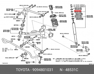 Втулка амортизатора 90948-01031 90948-01031 TOYOTA