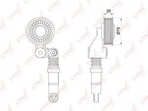 ролик нат. с мех.!\ VW Crafter 2.5 06> PT-3188 LYNXAUTO