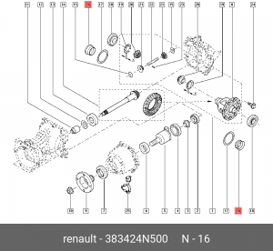 сальник привода! 38x55x8/13.7\ Nissan Murano/Qashqai/X-Trail 01> 383424N500 RENAULT