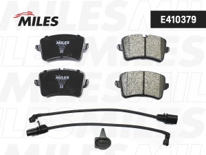 Колодки тормозные задние (с датчиком) (Смесь Low-Metallic) AUDI A4 1.8T-3.0T 08- E410379 MILES