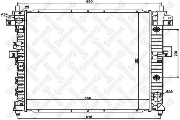 радиатор системы охлаждения!\ SsangYong Actyon/Kyron 2.0D 05> 10-26287-SX STELLOX