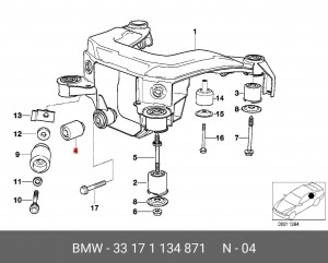 сайлентблок заднего редуктора!\ BMW E36 all 33 17 1 134 871 BMW