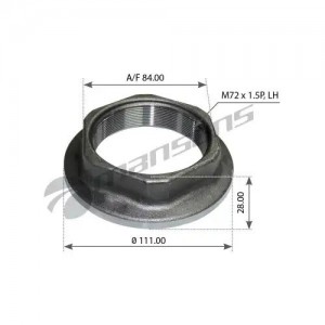 гайка ступицы! M72x1.5 d111 H28 SW84 LH\ SAF 602.007 MANSONS