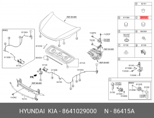 Отбойник капота 8641029000 HYUNDAI KIA
