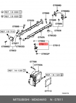 Кольцо уплотнительное MITSUBISHI Pajero форсунки топливной OE MD604693 MITSUBISHI