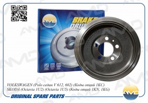 Барабан тормозной VOLKSWAGEN Polo седан V 612, 602, Коды опций 1KC, SKODA Octavi AMD.BD251 AMD