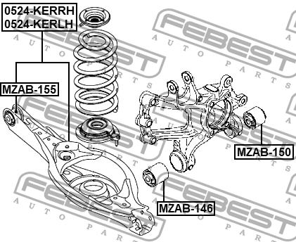 Сайлентблок MAZDA CX-5 (12-) рычага заднего нижнего FEBEST MZAB-155 FEBEST