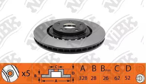 Диск тормозной передний LEXUS RX300/RX350/RX400 03 RN1443 RN1443 NIBK