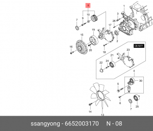 Ролик приводного ремня SSANGYONG Actyon (06-),Kyron (05-),Rexton (03-) (D20/27,E 6652003170 SSANG YONG