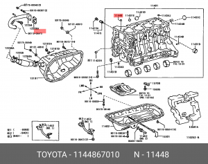 втулка блока цилиндров!\ Toyota Dyna 01>/Hilux 93>/Land Cruiser 93> 11448-67010 TOYOTA