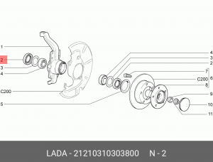 Сальник передней ступицы 2121,2113, 2123  21210-3103038-00 21210-3103038-00 LADA VAZ