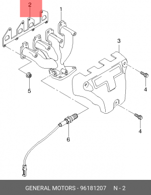 Прокладка коллектора DAEWOO Nexia,Lanos (1.5) выпускного OE 96181207 GENERAL MOTORS