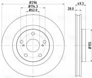Диск торм. Toyota Camry (06-)/RAV4 (06-) перед. d=296 (DF 190301)  2шт DF190301 TRIALLI