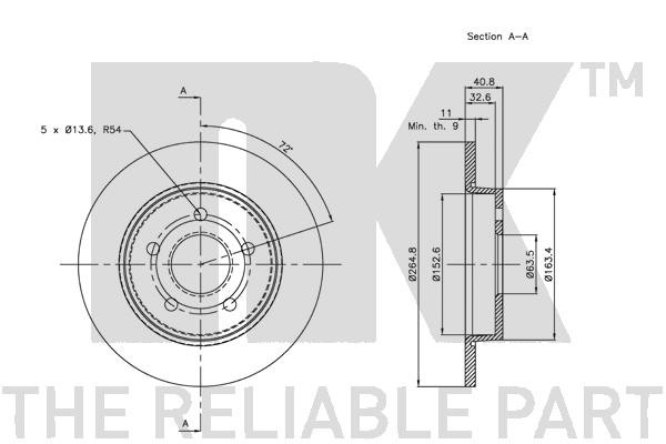 202558NK диск тормозной задний!\ Ford Focus/C-Max 1.4/1.6 04> 202558 NK