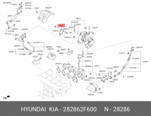 прокладка приёмной трубы! \Hyunda 10702070/250919/0197329 282862F600 HYUNDAI