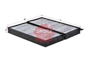 Фильтр салонный угольный  SSANGYONG KYRON 2,0 2010 -   SSANGYONG KYRON 2,0 2005  CAC-89080-S SAKURA