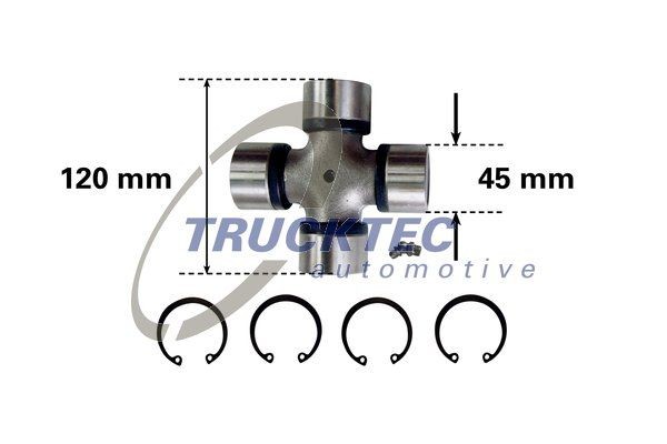 крестовина кардана! 45x120.4 со стопорными кольцами \Omn MB 01.34.012 TRUCKTEC