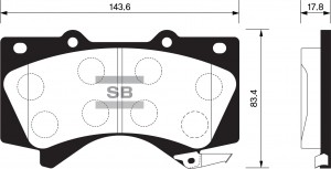 Колодки тормозные дисковые Toyota Land Cruiser 4.7 V8/4.5D V8 08 SP1381 SP1381 SANGSIN