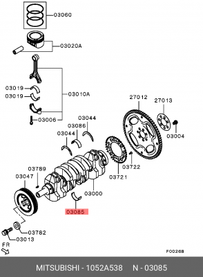 вкладыши коренные!\ Mitsubishi ASX 10-16/Lancer 07>/Outlander 06-12 1052A538 MITSUBISHI