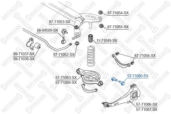 рычаг задней подвески нижний!\ Mazda 6 GG/GY all 02> 5771085SX STELLOX