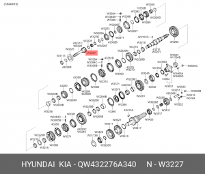 Ролик HYUNDAI HD120 (KH10) подшипника КПП вала вторичного OE QW432276A340 HYUNDAI KIA