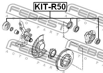 Подшипники полуоси комплект NISSAN TERRANO R50 1997.10-2003.08 KIT-R50 KIT-R50 FEBEST