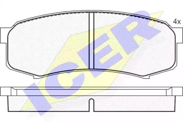 141027 колодки дисковые задние !\ Toyota Land Cruiser 4.2D 90> 141027 ICER