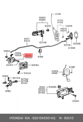 Ручка HYUNDAI Porter двери внутренняя левая OE 8261043301AQ HYUNDAI KIA
