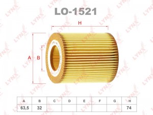 фильтр масляный!\ Fiat Croma/Grand Punto 1.9D 05>, Opel Astra/Vectra/Zafira 1.9C LO-1521 LYNXAUTO