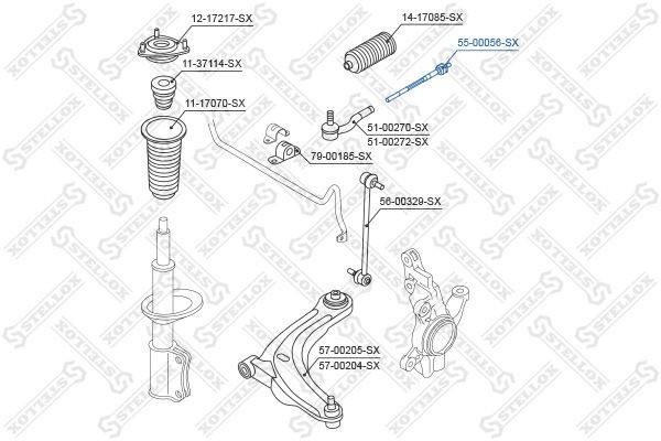 тяга рулевая!\ Ford Fiesta 1.25-1.6/1.6TDCi 08> 55-00056-SX STELLOX