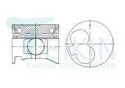 к-кт поршней! STD (4 шт.)\ Toyota Land Cruiser 3.0TD 1KZTE 96> 46283STD TEIKIN