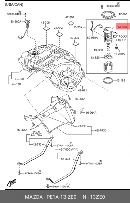 Фильтр топливный MAZDA PE1A-13-ZE0 PE1A-13-ZE0 MAZDA