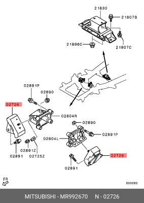 Опора двигателя MITSUBISHI L200 (05-14) передняя OE MR992670 MITSUBISHI