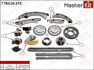Комплект цепи ГРМ TOYOTA LAND CRUISER PRADO (J150) 2.8D 09 1GD-FTV 77B0263FK 77B0263FK MASTER KIT