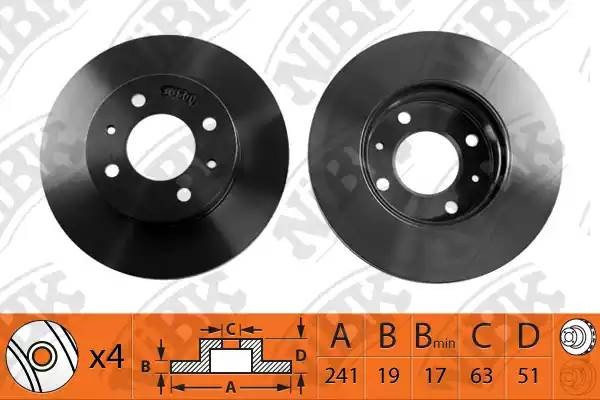 Диск тормозной HYUNDAI Accent (99-) передний (1шт.) NIBK RN1221 NIBK