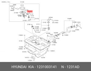 Винт HYUNDAI KIA OE 1231003141 HYUNDAI KIA