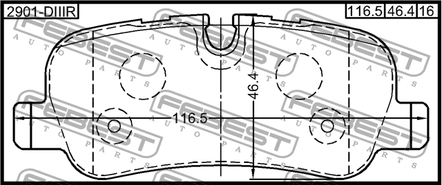 Колодки задние ПОДХОДИТ ДЛЯ Land Rover DISCOVERY III 2005-2009 2901-DIIIR 2901-DIIIR FEBEST