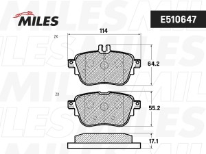 Колодки тормозные задние (Смесь CERAMIC серия PRO) MERCEDES W213 16- (TRW GDB215 E510647 MILES