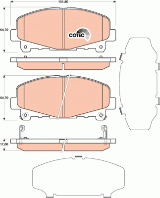 Колодки передние HONDA ACCORD VIII AT GDB3477 GDB3477 TRW