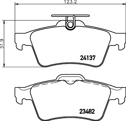 Колодки тормозные FORD Focus 2 MAZDA 3 VOLVO OPEL Vectra C задние (4шт.) TEXTAR 2413703 TEXTAR