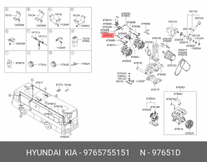 Ремень приводной клиновой 17х1549 HYUNDAI AeroTown кондиционера OE 9765755151 HYUNDAI KIA