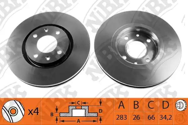 Диск тормозной PEUGEOT 308,Partner (08-) CITROEN Berlingo (08-) передний (1шт.)  RN1151 NIBK