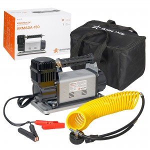 Компрессор ARMADA-150 в сумке (150л/мин., 10АТМ, от АКБ) шланг гармошка 8м (CA-0 CA-030-04 AIRLINE