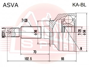 ШРУС НАРУЖНЫЙ 26X56X28 KABL KA-BL ASVA